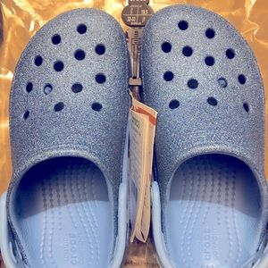 Croc kids wedge glitter clog